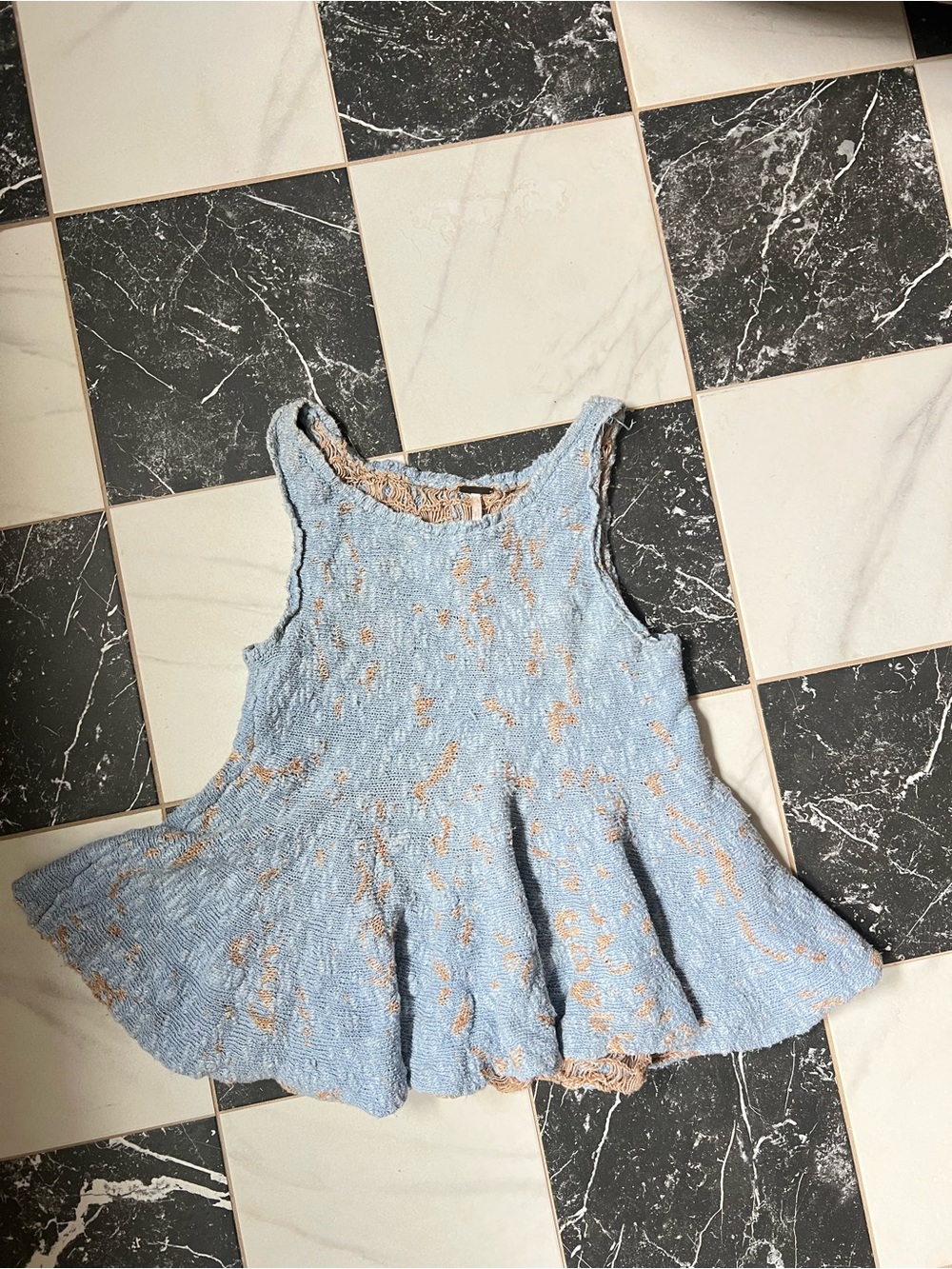 Free People Knit Textured Sleeveless Peplum Top
